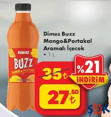 DİMES BUZZ MANGO&PORTAKAL AROMALI İÇECEK 1 L
